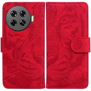 For Tecno Spark 20 Pro+ 4G Tiger Embossing Pattern Flip Leather Phone Case(Red)