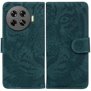 For Tecno Spark 20 Pro+ 4G Tiger Embossing Pattern Flip Leather Phone Case(Green)