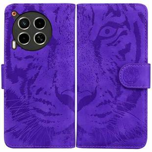 For Tecno Camon 30 4G / 5G Tiger Embossing Pattern Flip Leather Phone Case(Purple)