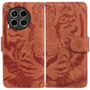 For Tecno Camon 30 4G / 5G Tiger Embossing Pattern Flip Leather Phone Case(Brown)
