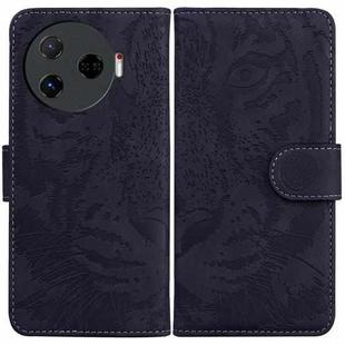 For Tecno Camon 30 Pro Tiger Embossing Pattern Flip Leather Phone Case(Black)