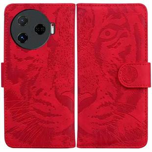 For Tecno Camon 30 Pro Tiger Embossing Pattern Flip Leather Phone Case(Red)