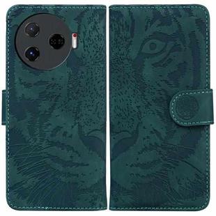 For Tecno Camon 30 Pro Tiger Embossing Pattern Flip Leather Phone Case(Green)