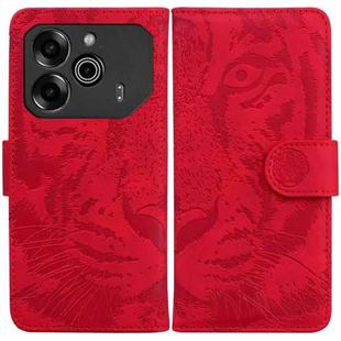 For Tecno Pova 6 / Pova 6 Pro Tiger Embossing Pattern Flip Leather Phone Case(Red)