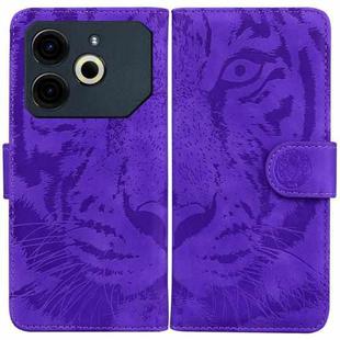 For Tecno Pova 6 Neo Tiger Embossing Pattern Flip Leather Phone Case(Purple)