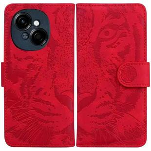 For Tecno Spark Go 1 / Pop 9 Pro Tiger Embossing Pattern Flip Leather Phone Case(Red)