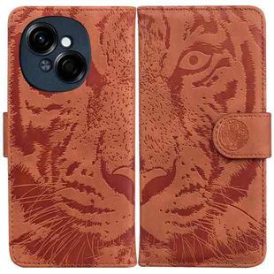 For Tecno Spark Go 1 / Pop 9 Pro Tiger Embossing Pattern Flip Leather Phone Case(Brown)