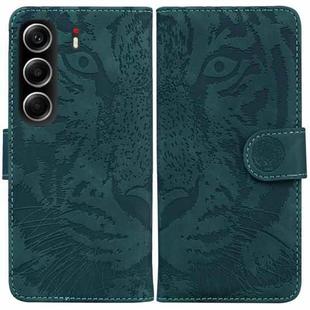 For Tecno Camon 40 Tiger Embossing Pattern Flip Leather Phone Case(Green)