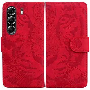 For Tecno Camon 40 Pro 4G Tiger Embossing Pattern Flip Leather Phone Case(Red)