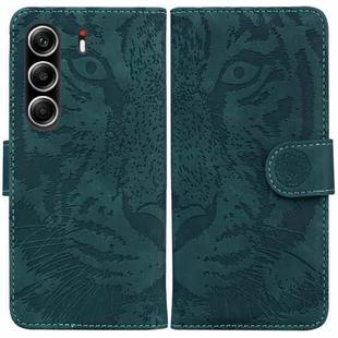 For Tecno Camon 40 Pro 4G Tiger Embossing Pattern Flip Leather Phone Case(Green)