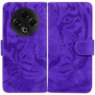 For Tecno Spark 30 4G Tiger Embossing Pattern Flip Leather Phone Case(Purple)