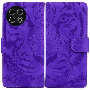 For Tecno Spark 30 Pro Tiger Embossing Pattern Flip Leather Phone Case(Purple)