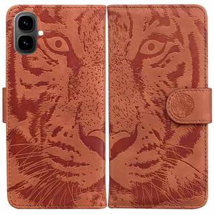 For Tecno Pop 10 / Spark Go 2 4G Tiger Embossing Pattern Flip Leather Phone Case(Brown)
