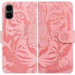 For Tecno Pop 10 / Spark Go 2 4G Tiger Embossing Pattern Flip Leather Phone Case(Pink)