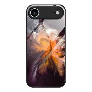 For iPhone 17 Air Marble Pattern Glass Protective Phone Case(Typhoon)