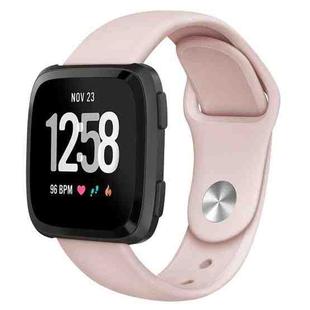 For Fitbit Versa 2 / Fitbit Versa / Fitbit Versa Lite Solid Color Silicone Watch Band, Size:S(Sand Pink)