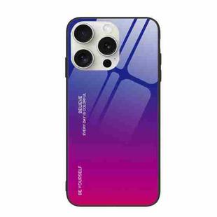 For iPhone 16 Pro Max Gradient Color Glass Phone Case(Purple Red)