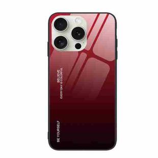 For iPhone 16 Pro Max Gradient Color Glass Phone Case(Red Black)