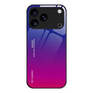 For iPhone 17 Pro Max Gradient Color Glass Phone Case(Purple Red)
