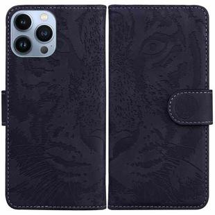 For iPhone 15 Pro Tiger Embossing Pattern Leather Phone Case(Black)