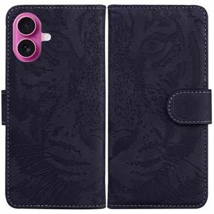 For iPhone 17 Tiger Embossing Pattern Leather Phone Case(Black)