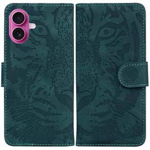 For iPhone 17 Tiger Embossing Pattern Leather Phone Case(Green)