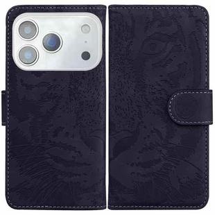 For iPhone 17 Pro Max Tiger Embossing Pattern Leather Phone Case(Black)