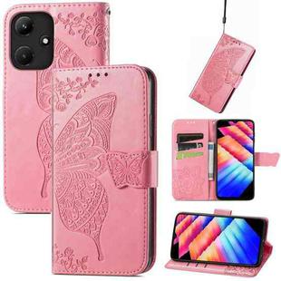 For Infinix Hot 30i Butterfly Love Flower Embossed Flip Leather Phone Case(Pink)