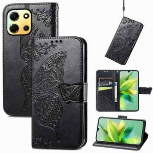 For Infinix Note 30i  Butterfly Love Flower Embossed Flip Leather Phone Case(Black)