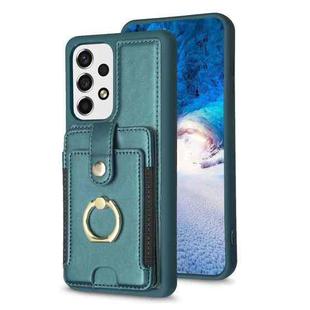 For Samsung Galaxy A53 BF27 Metal Ring Card Bag Holder Phone Case(Green)