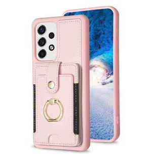 For Samsung Galaxy A53 BF27 Metal Ring Card Bag Holder Phone Case(Pink)