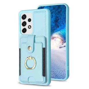 For Samsung Galaxy A13 5G / 4G BF27 Metal Ring Card Bag Holder Phone Case(Blue)