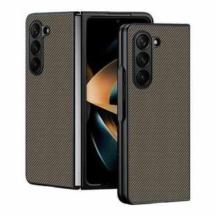 For Samsung Galaxy Z Fold5 Ultra-thin Carbon Fiber Texture Printing Phone Case(Gold)