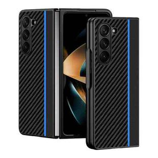 For Samsung Galaxy Z Fold5 Ultra-thin Carbon Fiber Texture Printing Phone Case(Black Blue)