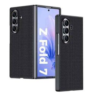 For Samsung Galaxy Z Fold7 Ultra-thin Carbon Fiber Texture Printing Phone Case(Black)