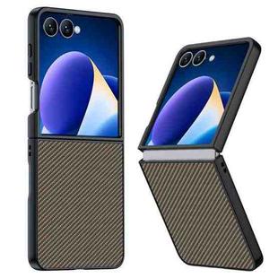 For Samsung Galaxy Z Flip7 Ultra-thin Carbon Fiber Texture Printing Phone Case(Gold)