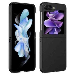 For Samsung Galaxy Z Flip5 Ultra-thin Plain Skin Leather Phone Case(Black)