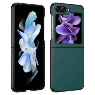 For Samsung Galaxy Z Flip5 Ultra-thin Plain Skin Leather Phone Case(Green)