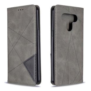 For LG K51 Rhombus Texture Horizontal Flip Magnetic Leather Case with Holder & Card Slots & Wallet(Grey)