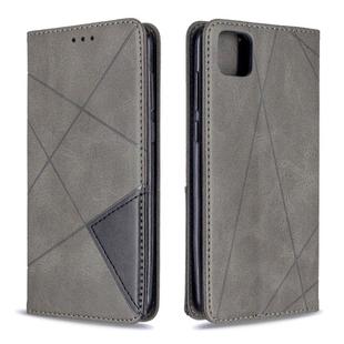 For Huawei Y5P / Honor 9S Rhombus Texture Horizontal Flip Magnetic Leather Case with Holder & Card Slots & Wallet(Grey)