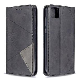 For Huawei Y5P / Honor 9S Rhombus Texture Horizontal Flip Magnetic Leather Case with Holder & Card Slots & Wallet(Black)