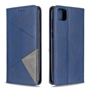 For Huawei Y5P / Honor 9S Rhombus Texture Horizontal Flip Magnetic Leather Case with Holder & Card Slots & Wallet(Blue)