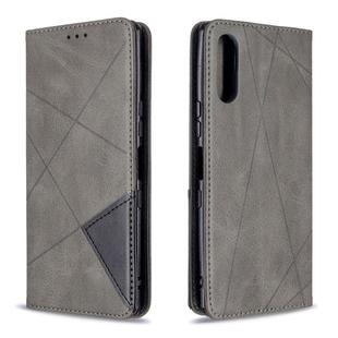 For Sony Xperia L4 Rhombus Texture Horizontal Flip Magnetic Leather Case with Holder & Card Slots & Wallet(Grey)