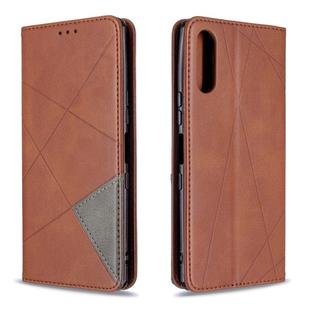 For Sony Xperia L4 Rhombus Texture Horizontal Flip Magnetic Leather Case with Holder & Card Slots & Wallet(Brown)