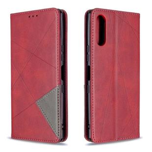 For Sony Xperia L4 Rhombus Texture Horizontal Flip Magnetic Leather Case with Holder & Card Slots & Wallet(Red)