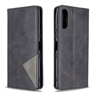 For Sony Xperia L4 Rhombus Texture Horizontal Flip Magnetic Leather Case with Holder & Card Slots & Wallet(Black)