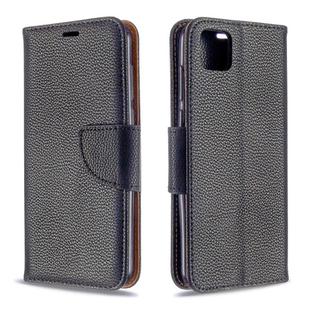 For Huawei Y5P / Honor 9S Litchi Texture Pure Color Horizontal Flip PU Leather Case with Holder & Card Slots & Wallet & Lanyard(Black)