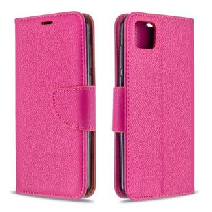 For Huawei Y5P / Honor 9S Litchi Texture Pure Color Horizontal Flip PU Leather Case with Holder & Card Slots & Wallet & Lanyard(Rose Red)