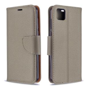 For Huawei Y5P / Honor 9S Litchi Texture Pure Color Horizontal Flip PU Leather Case with Holder & Card Slots & Wallet & Lanyard(Grey)