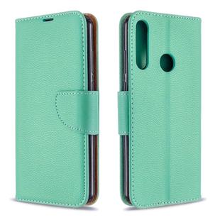 For Huawei Y6P Litchi Texture Pure Color Horizontal Flip PU Leather Case with Holder & Card Slots & Wallet & Lanyard(Green)